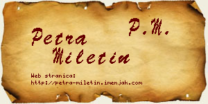 Petra Miletin vizit kartica